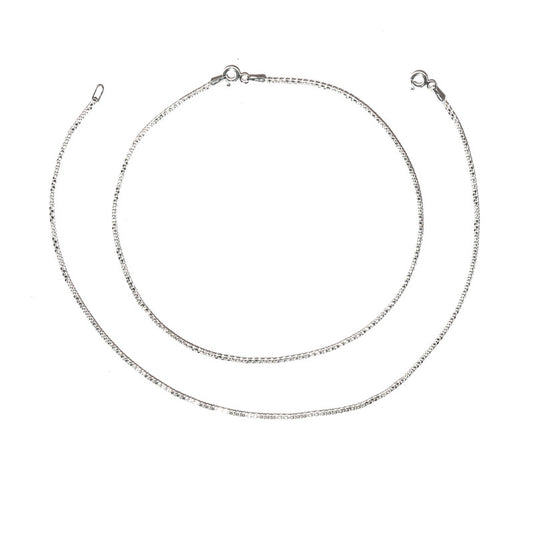 JSAJ Silver 925 Sterling Silver Thin JAALI Anklet for Womens Girls handmade Anklet Payal