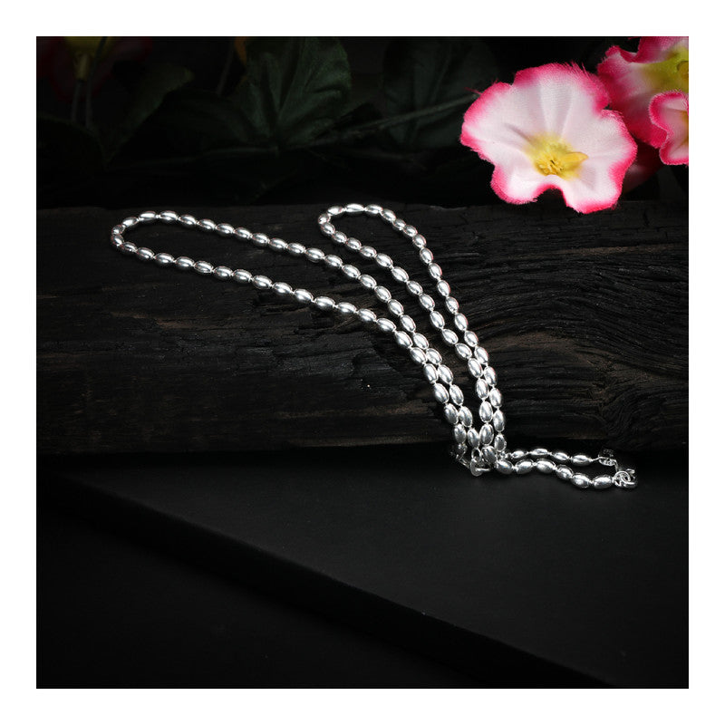 JSAJ Silver 925 Sterling Silver Rice Chain Anklet for Womens Girls handmade Anklet Payal