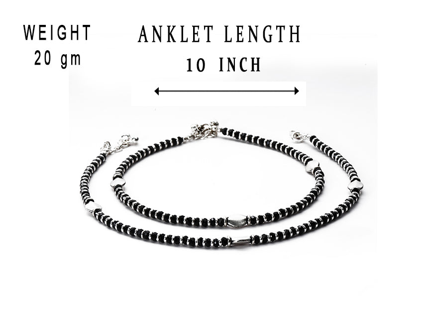 JSAJ Silver 925 Sterling Silver NAZARIA Anklet for Womens Girls handmade Anklet Payal