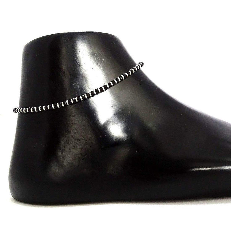 JSAJ Silver 925 Sterling Silver NAJARIYA Anklet SINGLE PC for Womens Girls handmade Anklet Payal