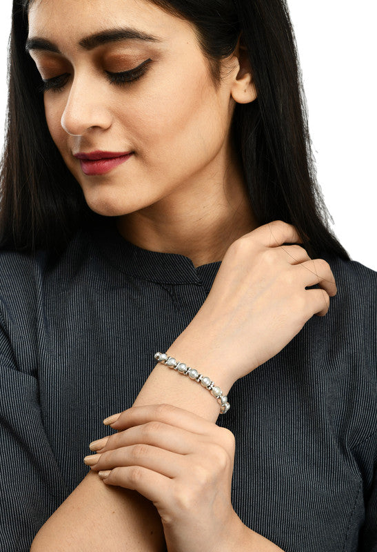 JSAJ Elephant Bracelet 92.5 Sterling Silver Elephant flexible bracelet double sided for Girls Women's Comfortable Durable