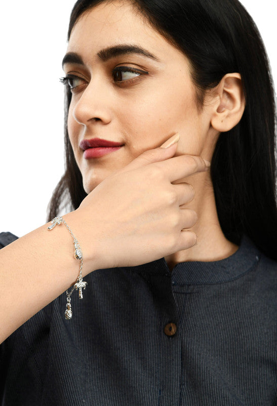 JSAJ 92.5 Sterling silver Gents Bracelet EK OMKARA Sikh Bracelet Figaro bracelet for Mens and Boys