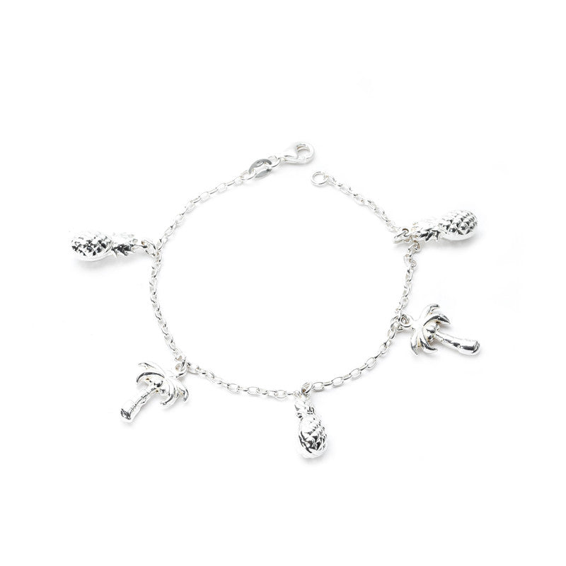 JSAJ Charms bracelet with charms hanging 92.5 Sterling Silver Charms flexible bracelet for Girls Women's Comfortable Durable