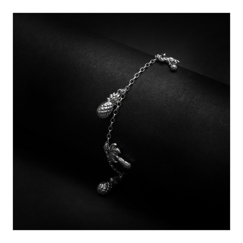 JSAJ Charms bracelet with charms hanging 92.5 Sterling Silver Charms flexible bracelet for Girls Women's Comfortable Durable