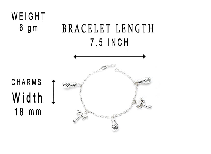 JSAJ Charms bracelet with charms hanging 92.5 Sterling Silver Charms flexible bracelet for Girls Women's Comfortable Durable