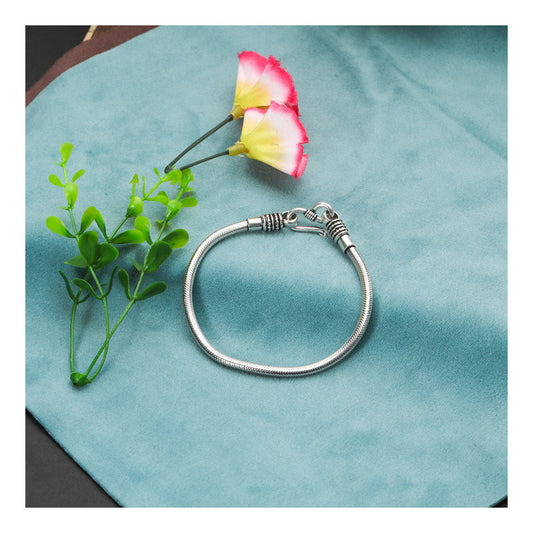 JSAJ 92.5 Sterling Silver Gents Bracelet Snack Chain Bracelet for Mens and Boys