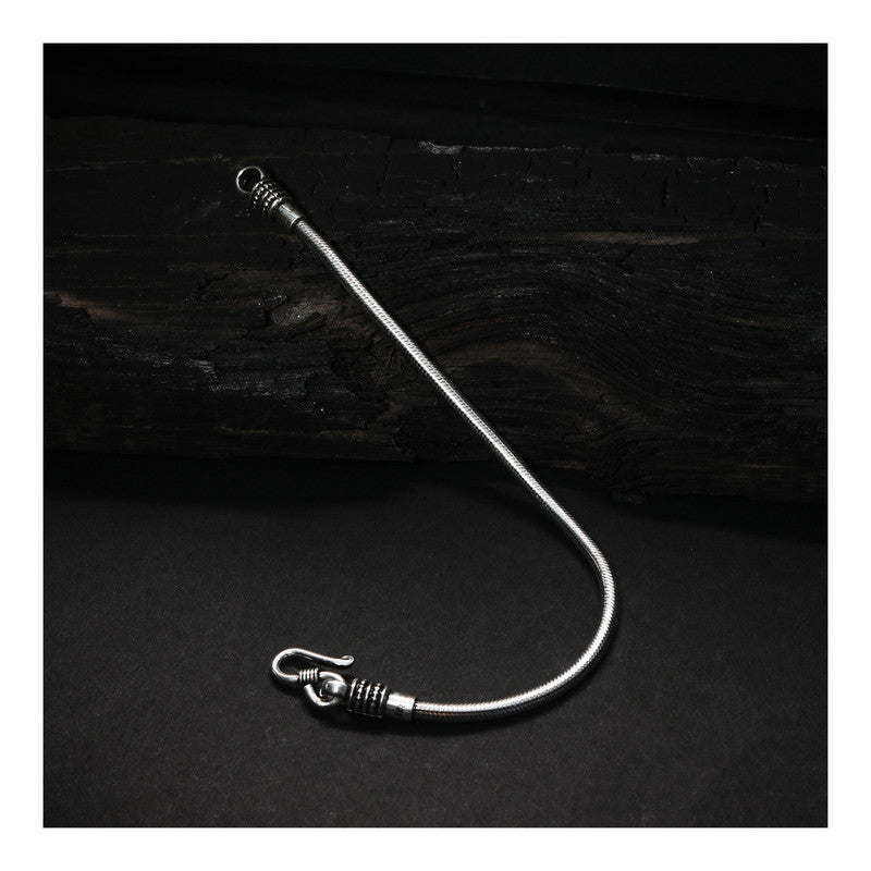 JSAJ 92.5 Sterling Silver Gents Bracelet Snack Chain Bracelet for Mens and Boys