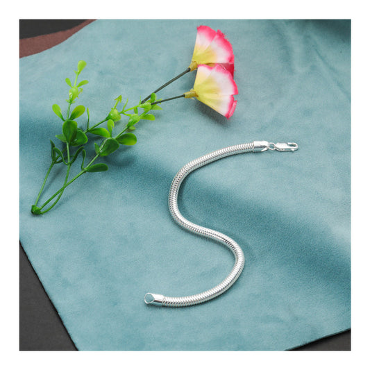 JSAJ 92.5 Sterling Silver Gents Bracelet Snack Chain flexible Bracelet for Mens and Boys