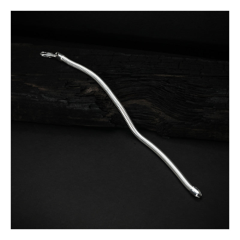 JSAJ 92.5 Sterling Silver Gents Bracelet Snack Chain flexible Bracelet for Mens and Boys