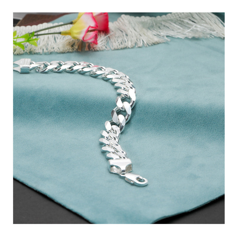 JSAJ 92.5 Sterling Silver Gents Bracelet Carab Chain Bracelet Chain Bracelet for Mens and Boys