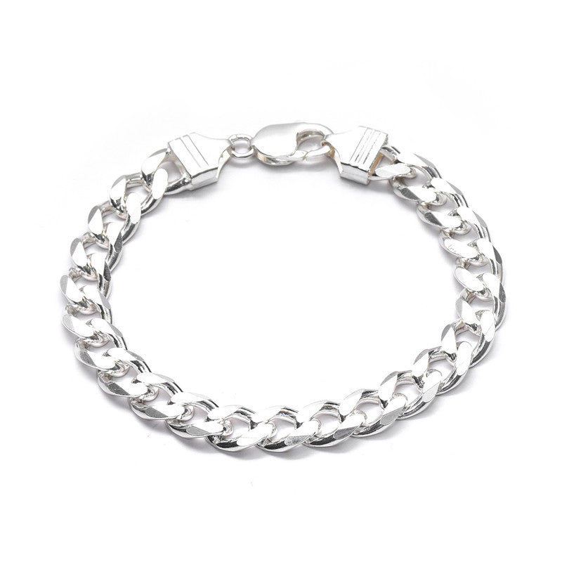 JSAJ 92.5 Sterling Silver Gents Bracelet Carab Chain Bracelet Chain Bracelet for Mens and Boys
