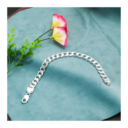 JSAJ 92.5 Sterling Silver Gents Bracelet Carab Chain Bracelet Chain Bracelet for Mens and Boys