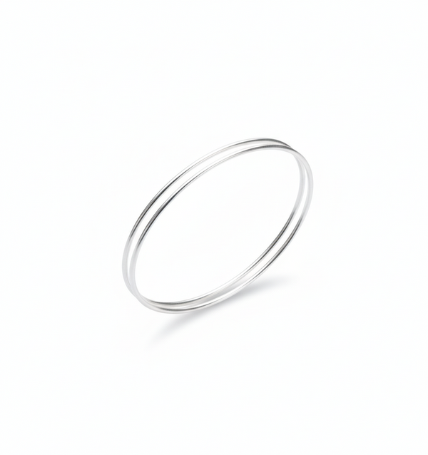JSAJ 92.5 Sterling Silver Plain Pipe 1.2mm Width Bangle Churi For Girls And Womwn