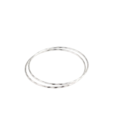 JSAJ 92.5 sterling silver curved design plain pipe bangle, 1.5mm width, perfect for girls and women