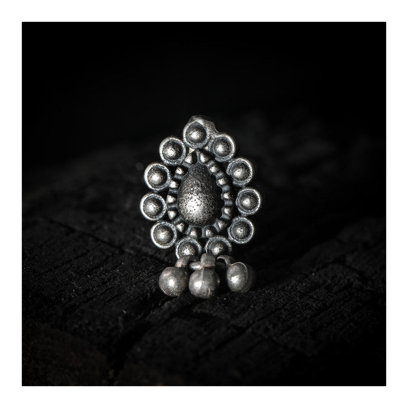 SILVER NOSE PIN WIRE NOSE PIN STERLING SILVER 925 SILVER OXIDIZED NOSE PIN FOR GIRLS AND WOMENS