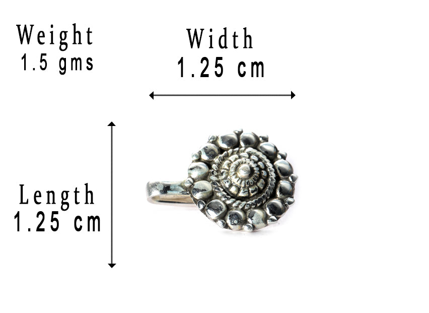 SILVER NOSE PIN CLIP NOSE PIN STERLING SILVER 925 SILVER OXIDIZED NOSE PIN FOR GIRLS AND WOMENS