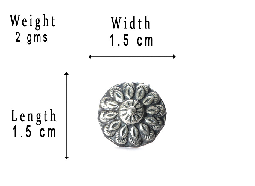 SILVER NOSE PIN WIRE NOSE PIN STERLING SILVER 925 SILVER OXIDIZED NOSE PIN FOR GIRLS AND WOMENS
