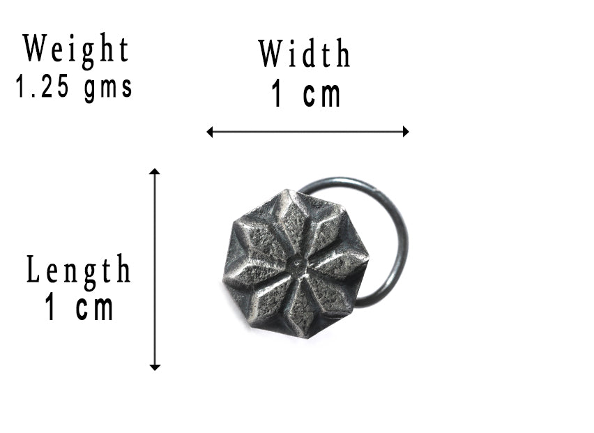 SILVER NOSE PIN WIRE NOSE PIN STERLING SILVER 925 SILVER OXIDIZED NOSE PIN FOR GIRLS AND WOMENS