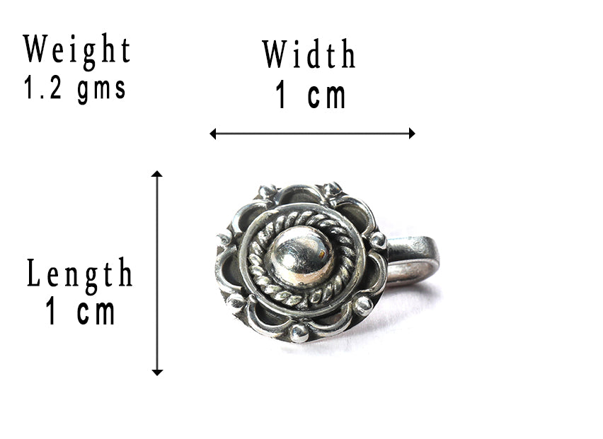 SILVER NOSE PIN CLIP NOSE PIN STERLING SILVER 925 SILVER OXIDIZED NOSE PIN FOR GIRLS AND WOMENS