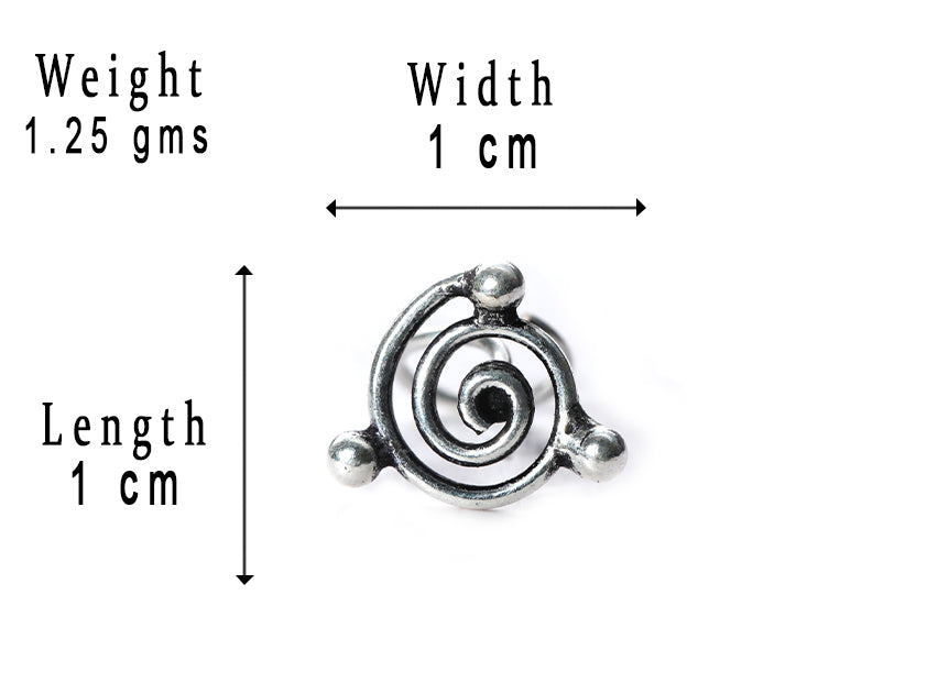 SILVER NOSE PIN WIRE NOSE PIN STERLING SILVER 925 SILVER OXIDIZED NOSE PIN FOR GIRLS AND WOMENS