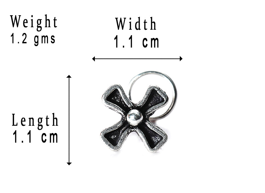 SILVER NOSE PIN WIRE NOSE PIN STERLING SILVER 925 SILVER OXIDIZED NOSE PIN FOR GIRLS AND WOMENS