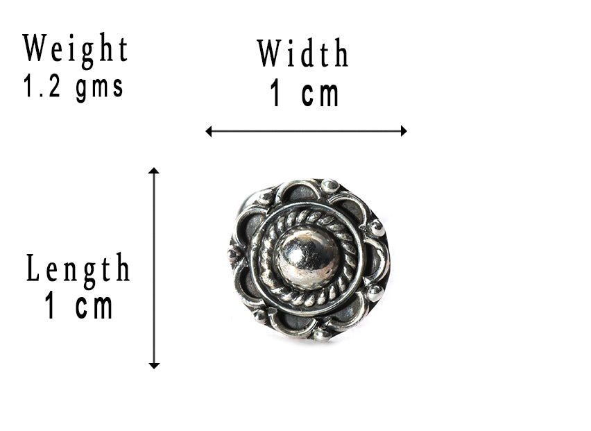 SILVER NOSE PIN WIRE NOSE PIN STERLING SILVER 925 SILVER OXIDIZED NOSE PIN FOR GIRLS AND WOMENS