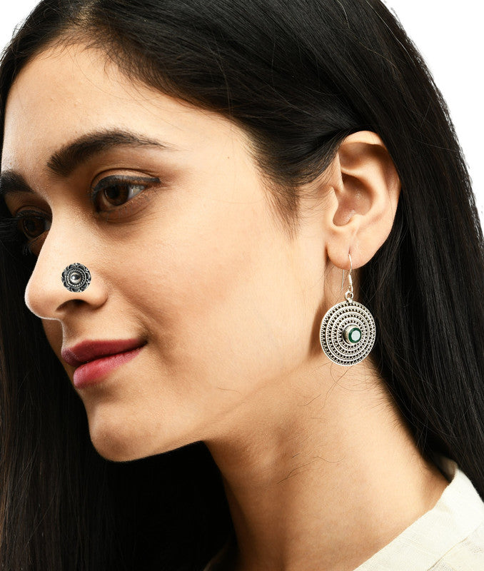SILVER NOSE PIN WIRE NOSE PIN STERLING SILVER 925 SILVER OXIDIZED NOSE PIN FOR GIRLS AND WOMENS