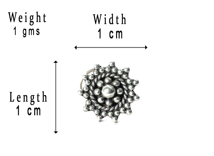 SILVER NOSE PIN WIRE NOSE PIN STERLING SILVER 925 SILVER OXIDIZED NOSE PIN FOR GIRLS AND WOMENS