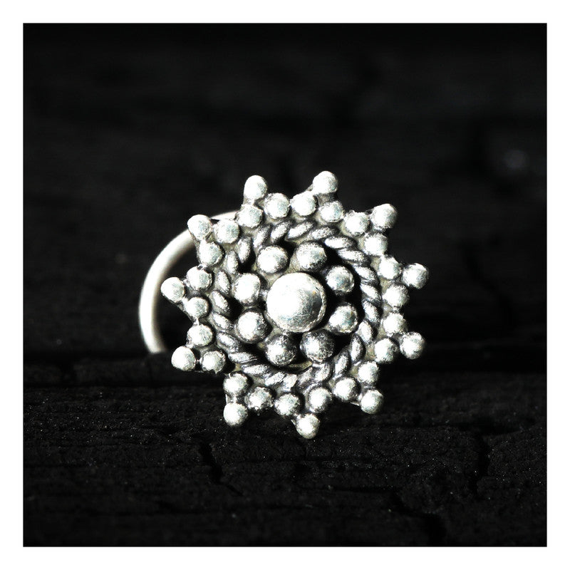 SILVER NOSE PIN WIRE NOSE PIN STERLING SILVER 925 SILVER OXIDIZED NOSE PIN FOR GIRLS AND WOMENS