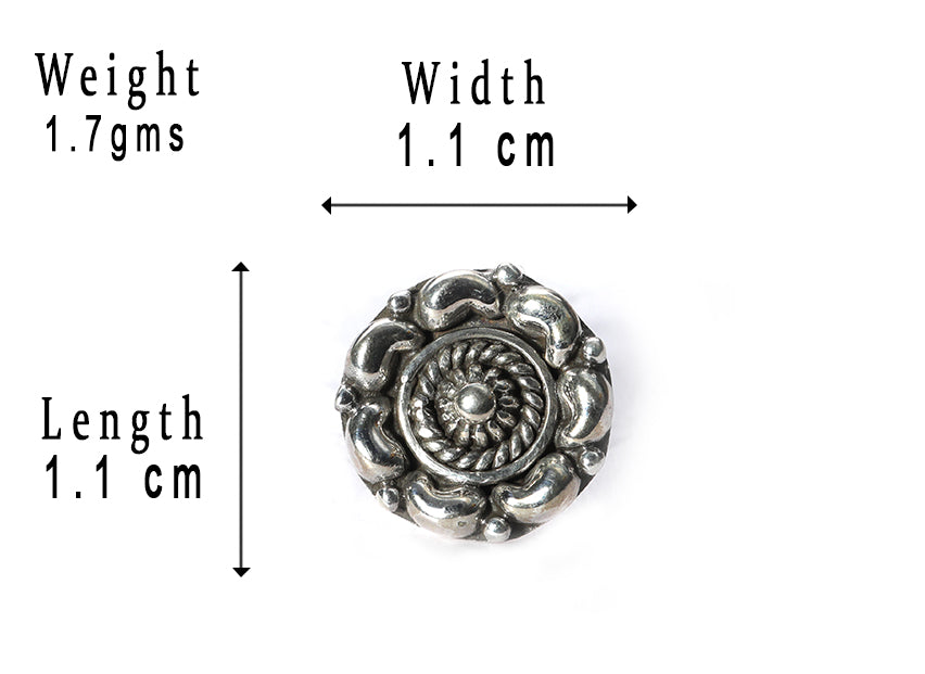 SILVER NOSE PIN WIRE NOSE PIN STERLING SILVER 925 SILVER OXIDIZED NOSE PIN FOR GIRLS AND WOMENS
