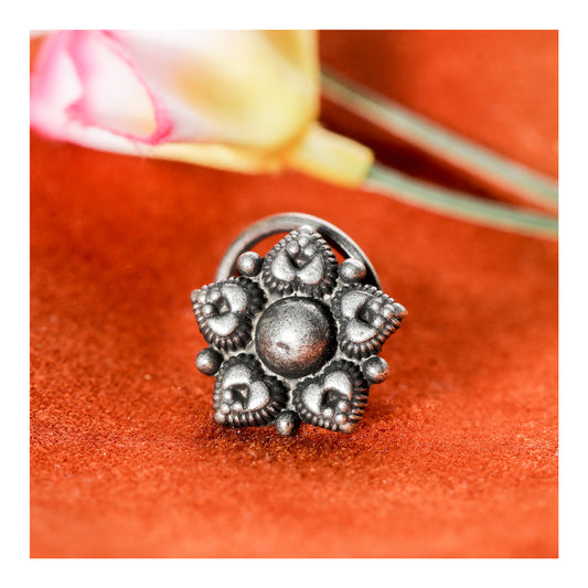 SILVER NOSE PIN WIRE NOSE PIN STERLING SILVER 925 SILVER OXIDIZED NOSE PIN FOR GIRLS AND WOMENS