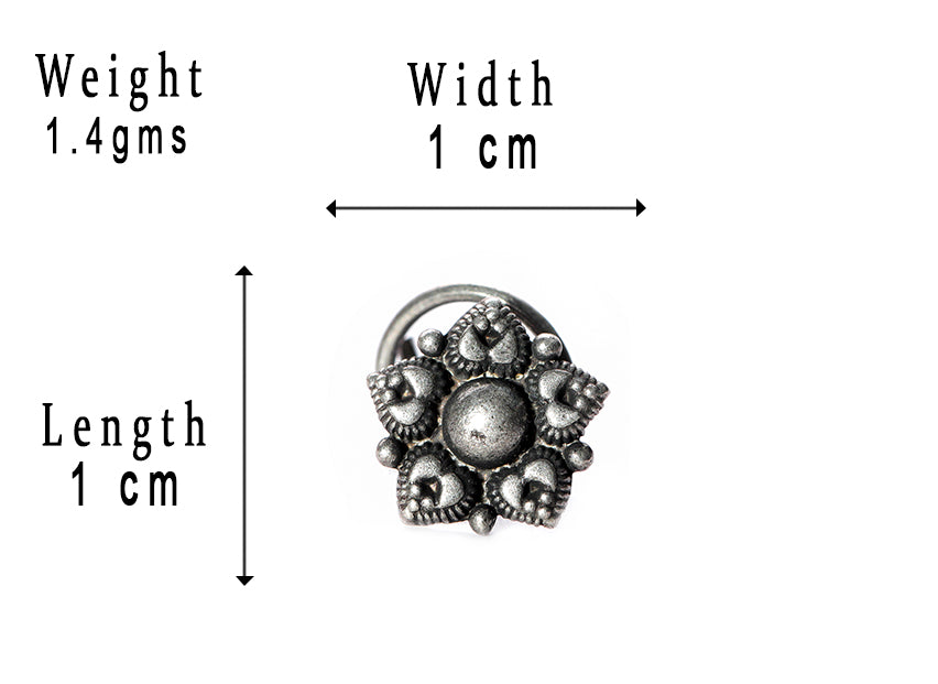 SILVER NOSE PIN WIRE NOSE PIN STERLING SILVER 925 SILVER OXIDIZED NOSE PIN FOR GIRLS AND WOMENS