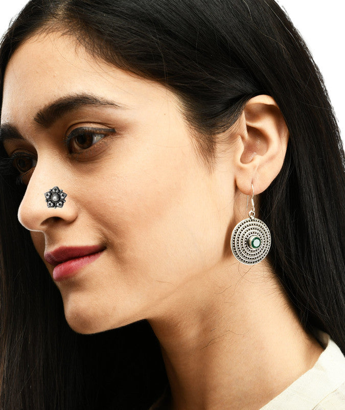 SILVER NOSE PIN WIRE NOSE PIN STERLING SILVER 925 SILVER OXIDIZED NOSE PIN FOR GIRLS AND WOMENS