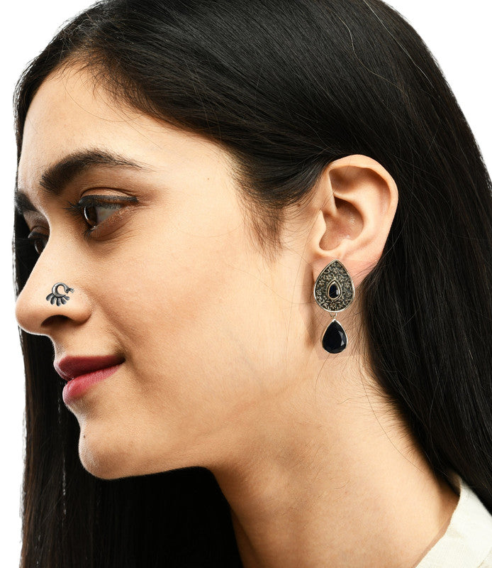SILVER NOSE PIN WIRE NOSE PIN PEACOCK DESIGN STERLING SILVER 925 SILVER OXIDIZED NOSE PIN FOR GIRLS AND WOMENS
