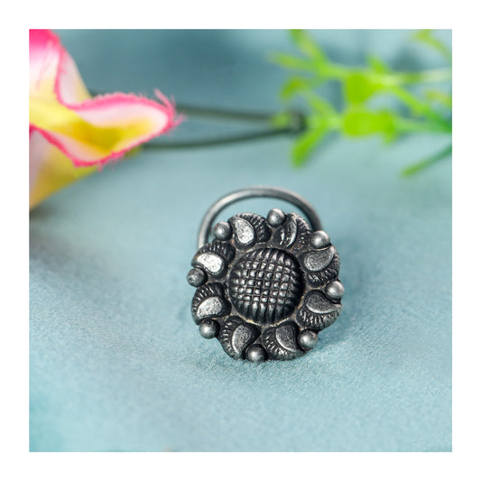 SILVER NOSE PIN WIRE NOSE PIN STERLING SILVER 925 SILVER OXIDIZED NOSE PIN FOR GIRLS AND WOMENS