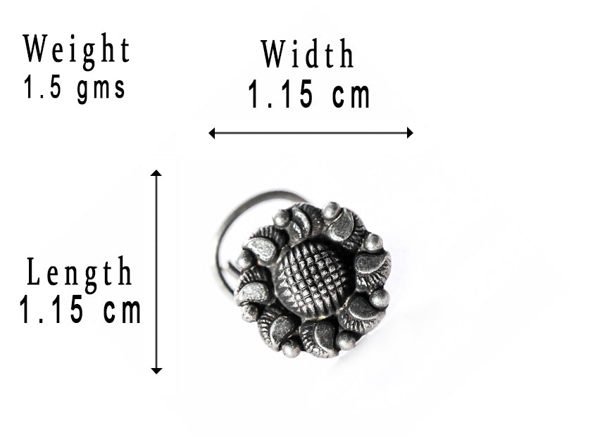 SILVER NOSE PIN WIRE NOSE PIN STERLING SILVER 925 SILVER OXIDIZED NOSE PIN FOR GIRLS AND WOMENS