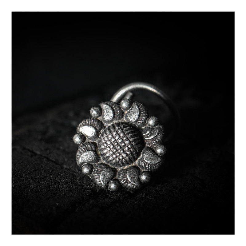SILVER NOSE PIN WIRE NOSE PIN STERLING SILVER 925 SILVER OXIDIZED NOSE PIN FOR GIRLS AND WOMENS