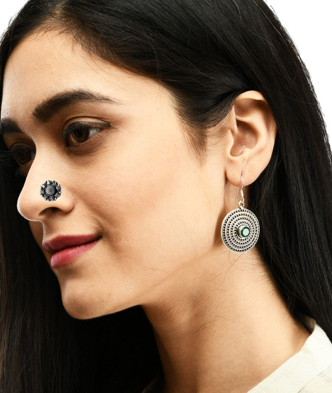 SILVER NOSE PIN WIRE NOSE PIN STERLING SILVER 925 SILVER OXIDIZED NOSE PIN FOR GIRLS AND WOMENS