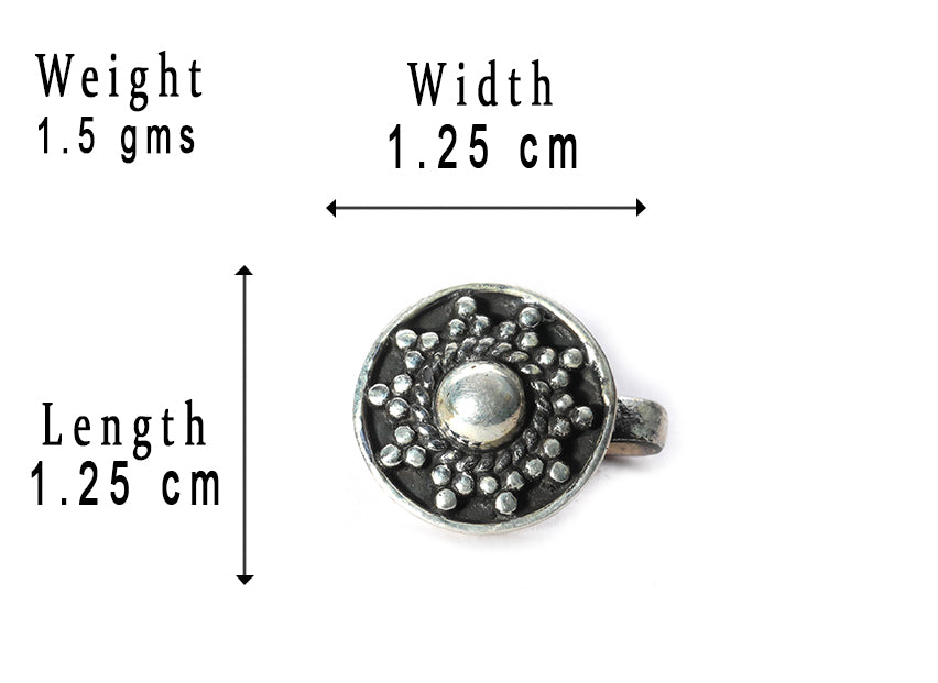 SILVER NOSE PIN CLIP NOSE PIN STERLING SILVER 925 SILVER OXIDIZED NOSE PIN FOR GIRLS AND WOMENS