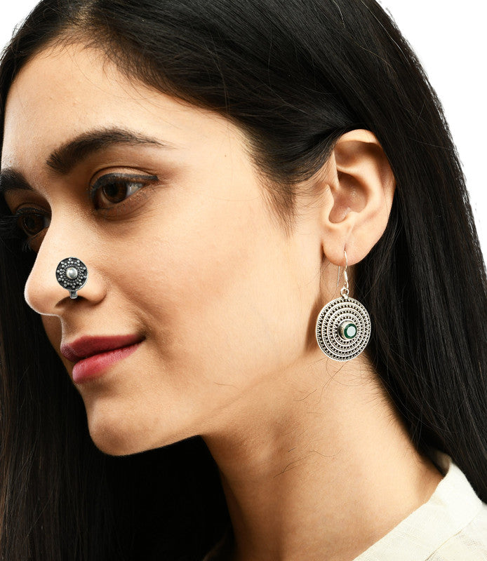 SILVER NOSE PIN CLIP NOSE PIN STERLING SILVER 925 SILVER OXIDIZED NOSE PIN FOR GIRLS AND WOMENS