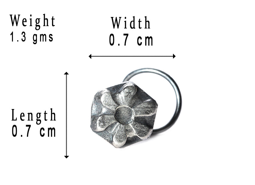 SILVER NOSE PIN WIRE NOSE PIN STERLING SILVER 925 SILVER OXIDIZED NOSE PIN FOR GIRLS AND WOMENS