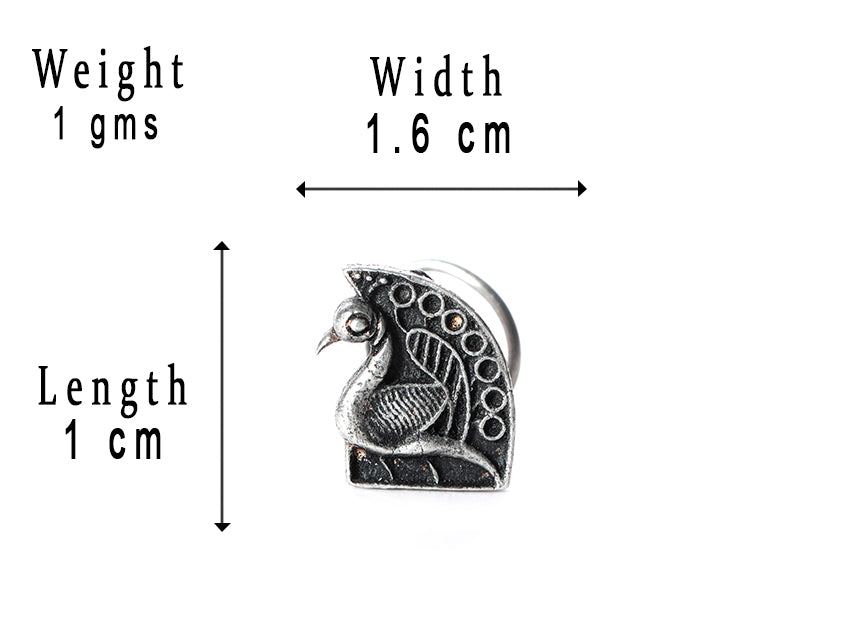 SILVER NOSE PIN WIRE NOSE PIN STERLING SILVER 925 SILVER OXIDIZED NOSE PIN FOR GIRLS AND WOMENS