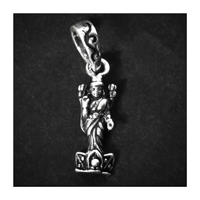 JSAJ Silver 925 Sterling Silver GOD PENDENT LOCKET LAXMI JI UNISEX PENDENT for Good Health and Wealth