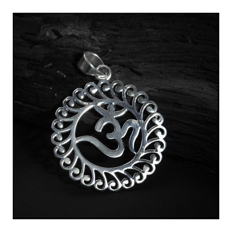 JSAJ Silver 925 Sterling Silver OM PENDENT LOCKET OM IN BIG SIZE UNISEX PENDENT for Good Health and Wealth