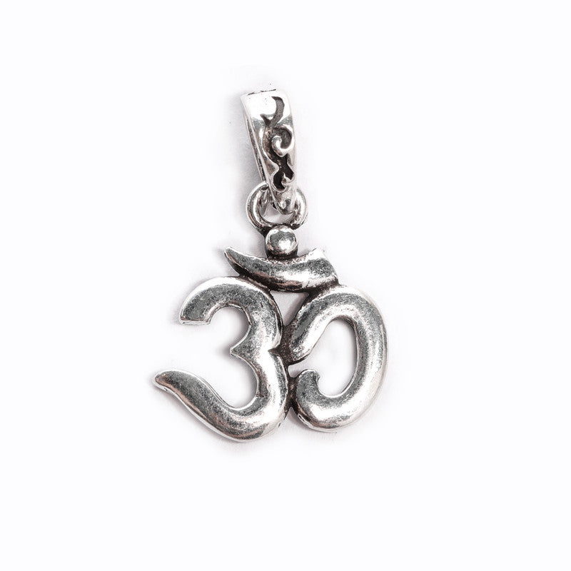 JSAJ Silver 925 Sterling Silver OM PENDENT LOCKET OM IN SMALL SIZE UNISEX PENDENT for Good Health and Wealth