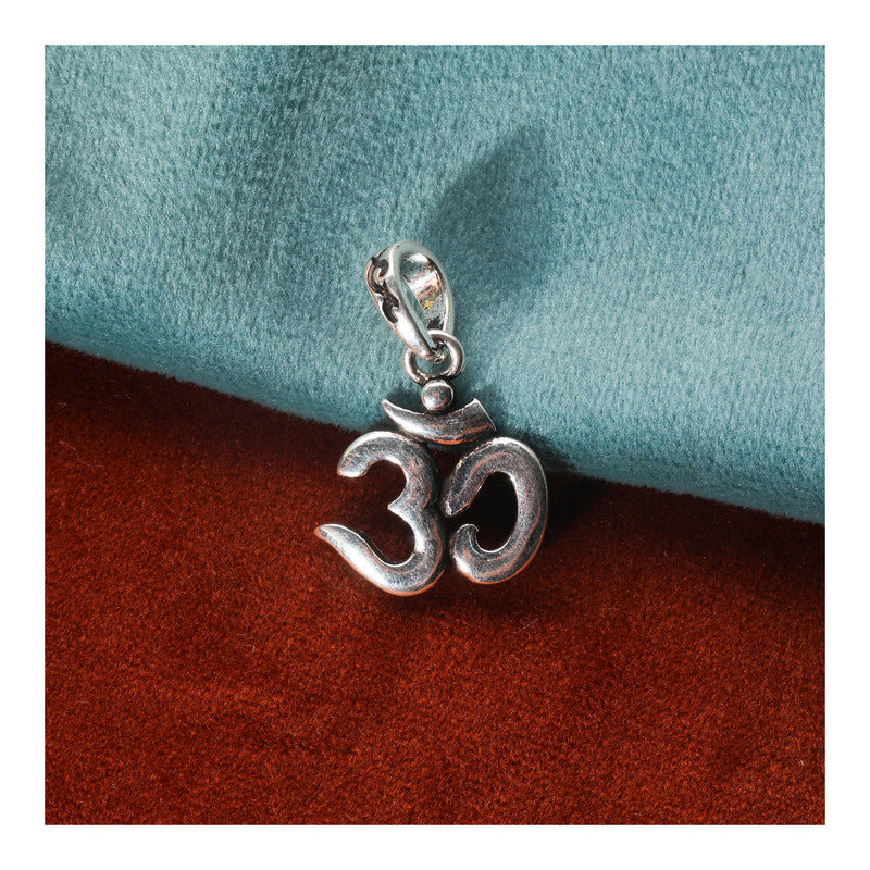 JSAJ Silver 925 Sterling Silver OM PENDENT LOCKET OM IN SMALL SIZE UNISEX PENDENT for Good Health and Wealth