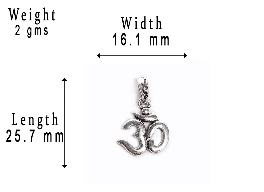 JSAJ Silver 925 Sterling Silver OM PENDENT LOCKET OM IN SMALL SIZE UNISEX PENDENT for Good Health and Wealth