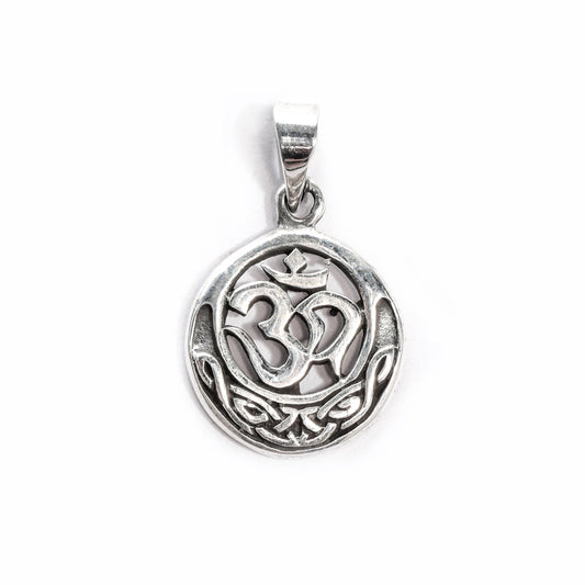 JSAJ Silver 925 Sterling Silver OM PENDENT LOCKET OM IN SMALL SIZE UNISEX PENDENT for Good Health and Wealth