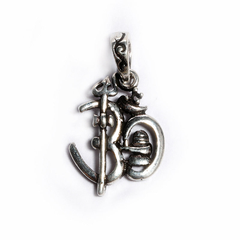 JSAJ Silver 925 Sterling Silver OM PENDENT LOCKET OM WITH TRISHUL OR SHIVLING UNISEX PENDENT for Good Health and Wealth