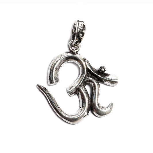 JSAJ Silver 925 Sterling Silver OM PENDENT LOCKET OM IN MEDIUM SIZE UNISEX PENDENT for Good Health and Wealth